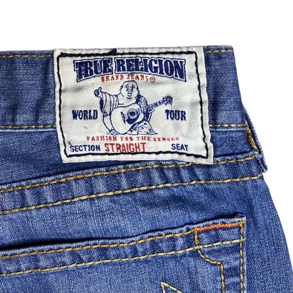 Vintage Men’s True Religion Straight Jeans (38 X 32) Made In USA! 100% Cotton! - Picture 5 of 12